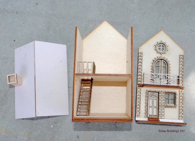 1:48 FRENCH STYLE BUILDING Quarter scale hobby Model kit wood continental european gift