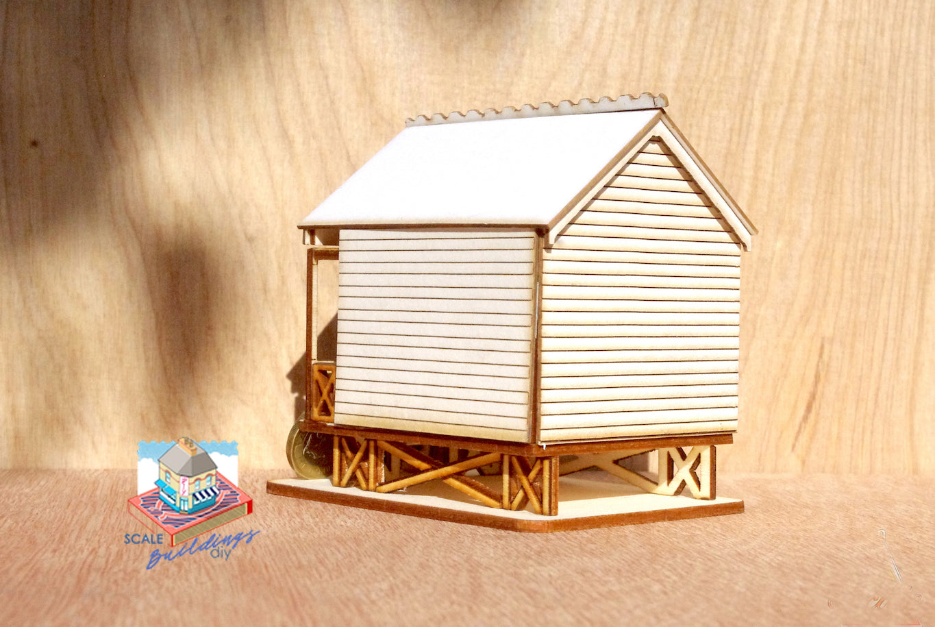 QUARTER SCALE DOLLHOUSE British beach hut seaside theme miniature kit model wood model summerhouse gift holiday memories Albatross Beach Hut