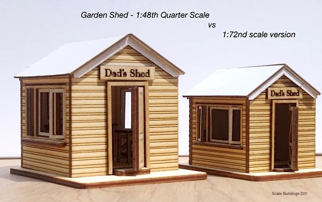 QUARTER SCALE DOLLHOUSE miniature 1/48 tool shed garden shed fathers day gift wood kit model