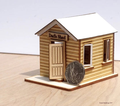 QUARTER SCALE DOLLHOUSE miniature 1/48 tool shed garden shed fathers day gift wood kit model