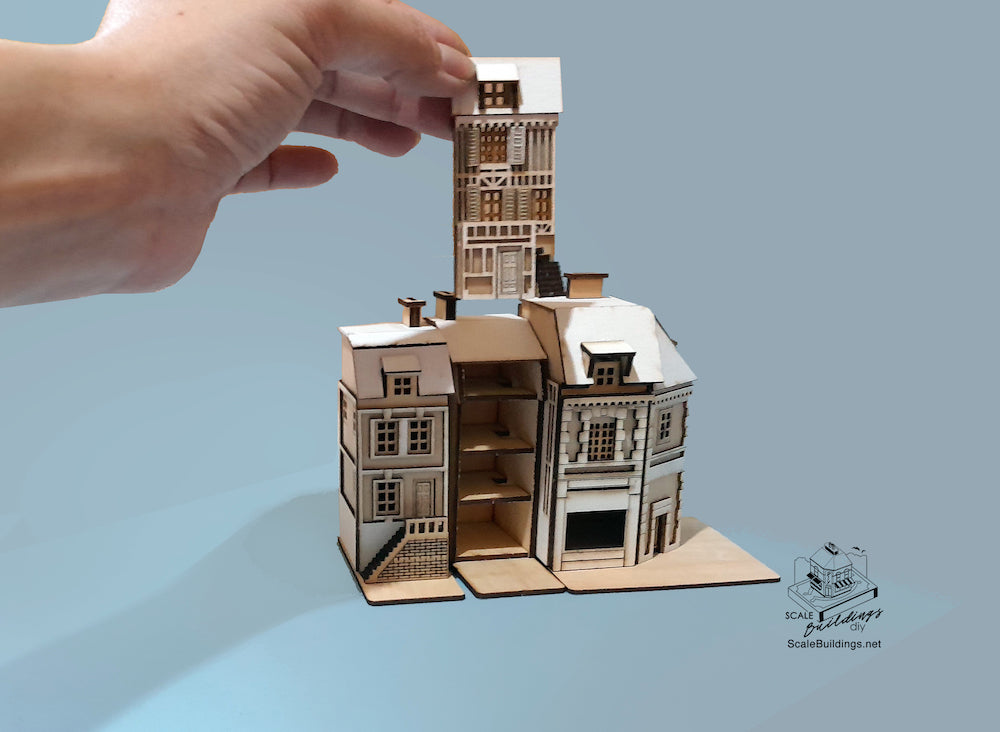 SCALE BUILDINGS DIY 1:48 1:144 1:100 1:72 miniature kit model maker