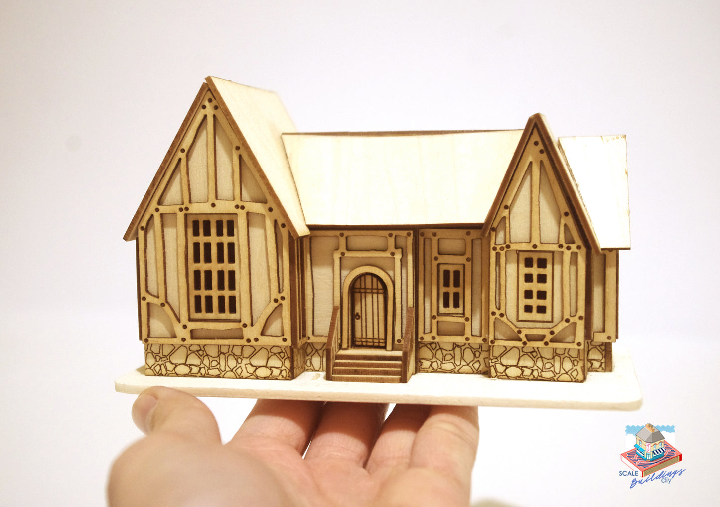 Hawthorne Tudor Hunting Lodge Fantasy miniature 1/144th Dolls House Laser Cut house kit for Christmas gift