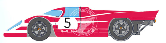 Porsche Racing Car Stylised Digital Illustration Graphic