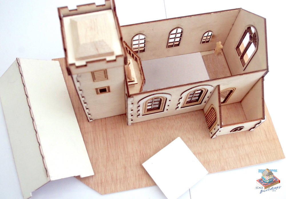 144th KIT Miniature Dolls House Building St Augustines Church dollshouse gift for Christmas
