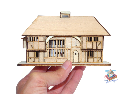 1:144 Miniature Wealden Hall Micro Dolls House Kit Model