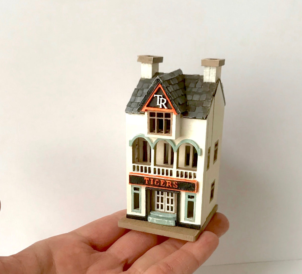 1:144th Tiger Tea room Victorian style miniature Dollshouse laser cut house kit