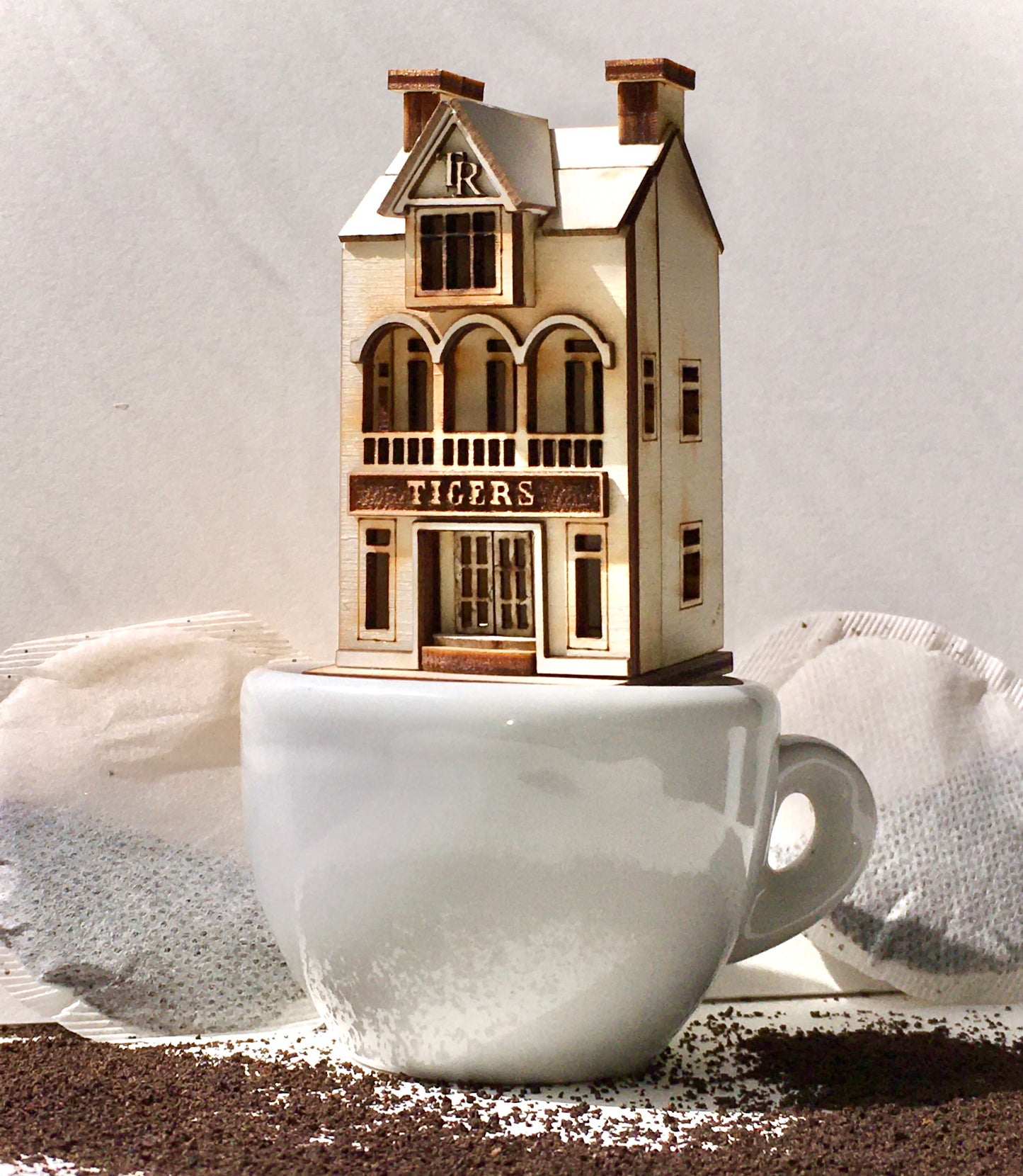 1:144th Tiger Tea room Victorian style miniature Dollshouse laser cut house kit