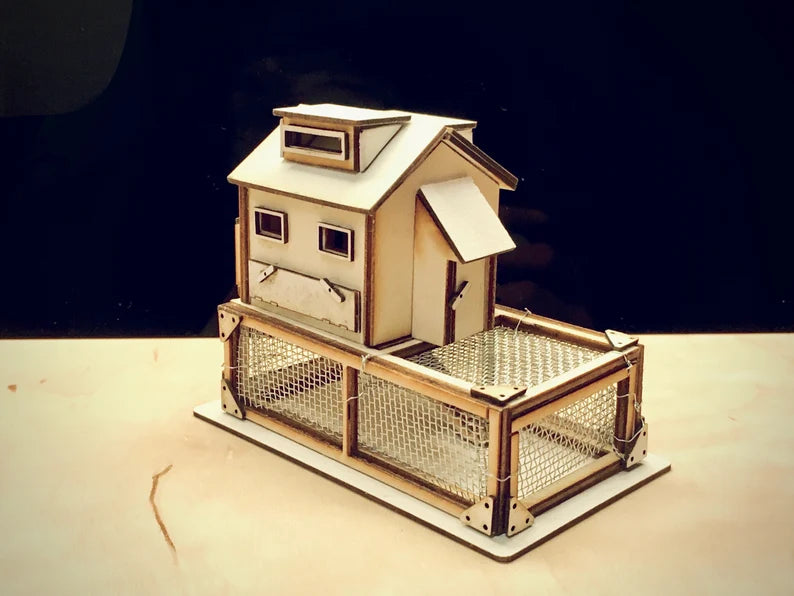 1:24 Chicken Run Hen Hutch dollhouse miniature model kit model gift for mothers day half scale