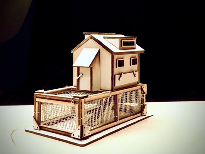 1:24 Chicken Run Hen Hutch dollhouse miniature model kit model gift for mothers day half scale